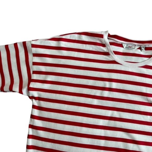 VINEYARD VINES Top Tee Women's Sz. S Shirttail hem Drop Shoulders Stretch Preppy - Picture 6 of 15